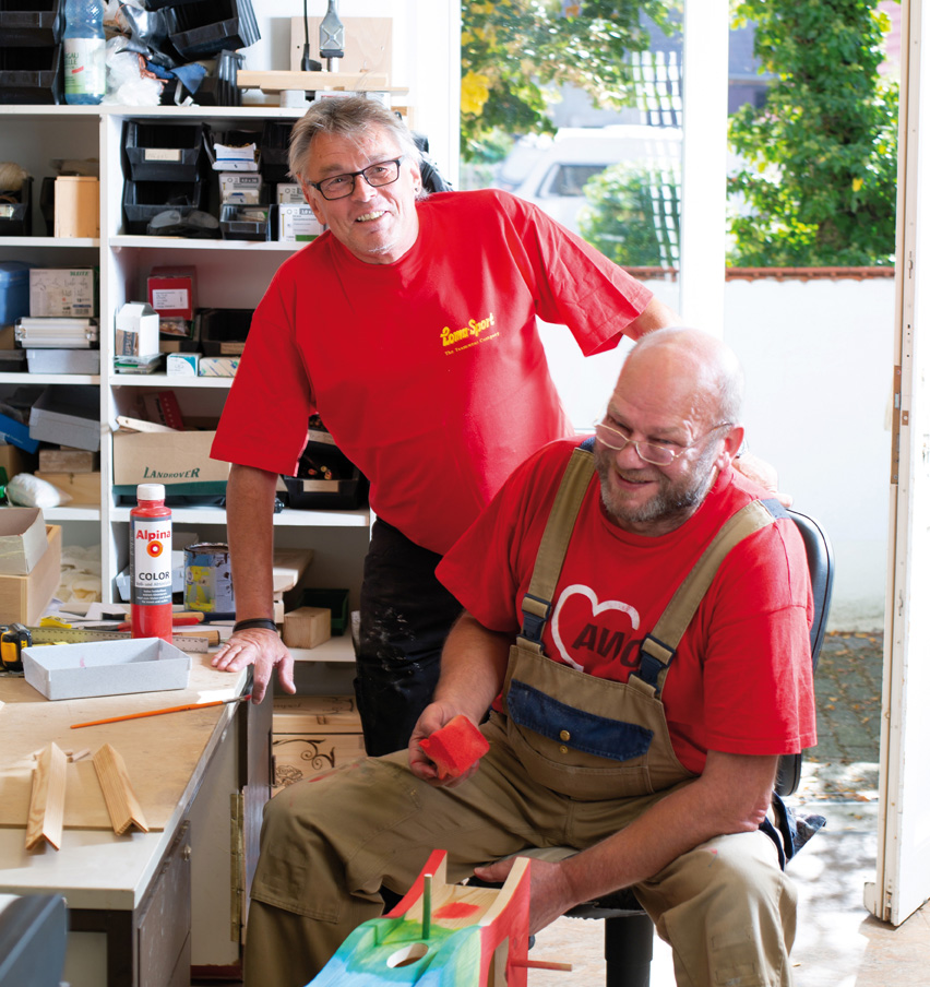 Klienten in der Werkstatt