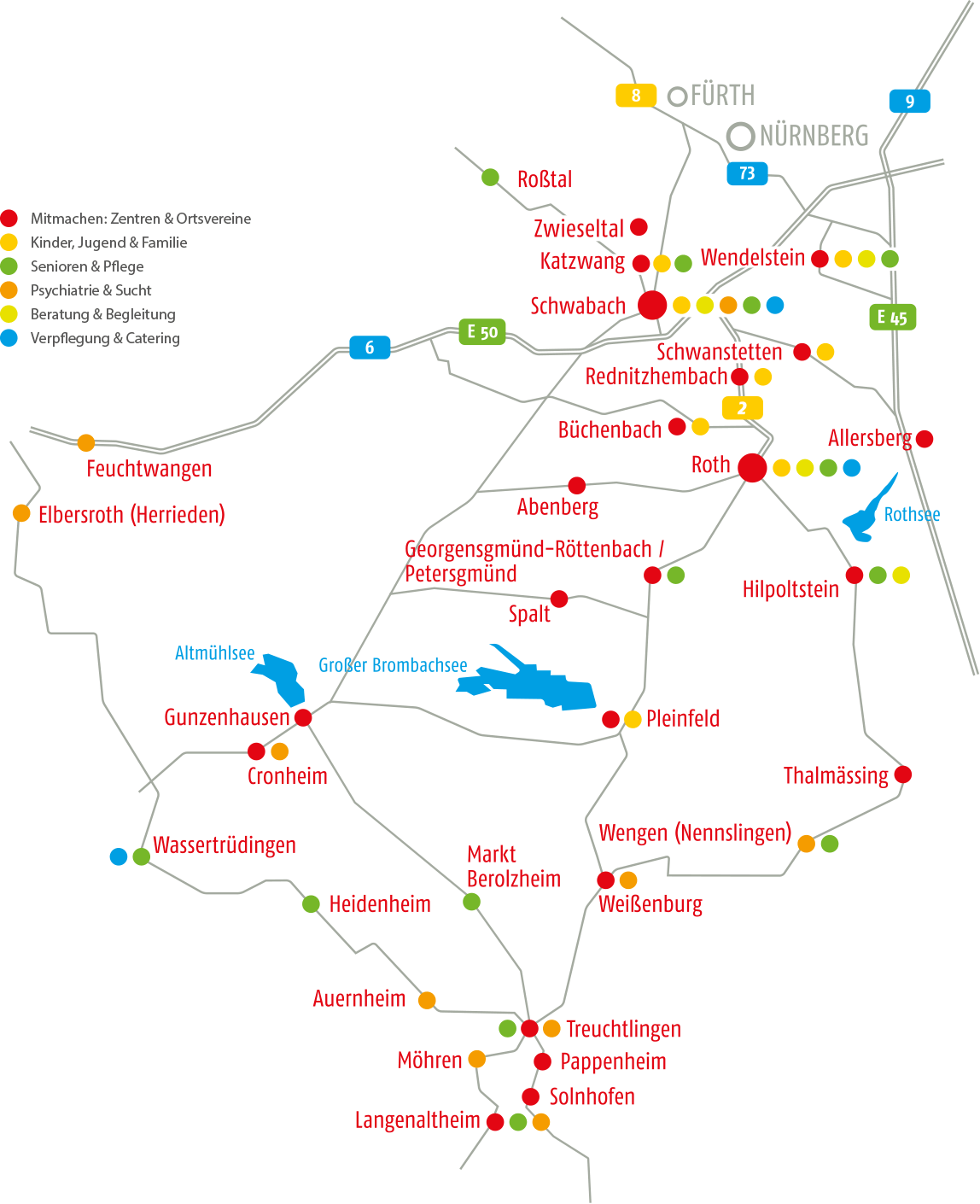 Karte mit allen Leistungen