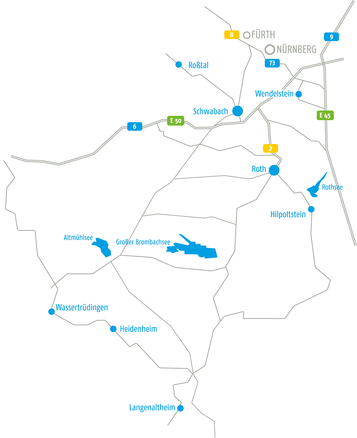 Karte mit Leistungen im Bereich Verpfleung und Catering